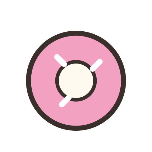 Donut Pink Glaze Sprinkles — free cute stickers PNG
